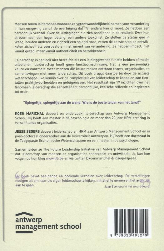 De leider in de spiegel / Antwerp management books / 6 achterkant