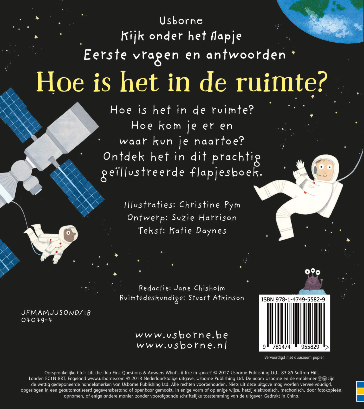 Hoe is het in de ruimte? / Kijk onder het flapje achterkant