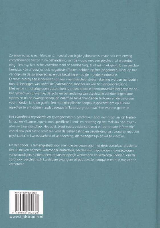 Handboek psychiatrie en zwangerschap achterkant