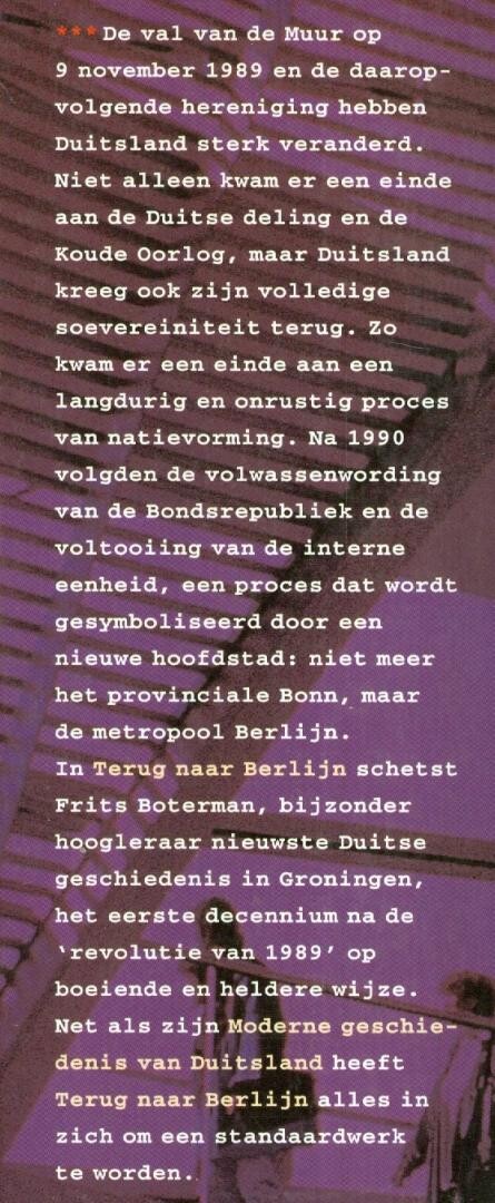 TERUG NAAR BERLIJN achterkant