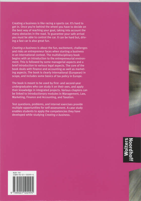 Creating a business Engelse editie Creating a business Engelse editie achterkant