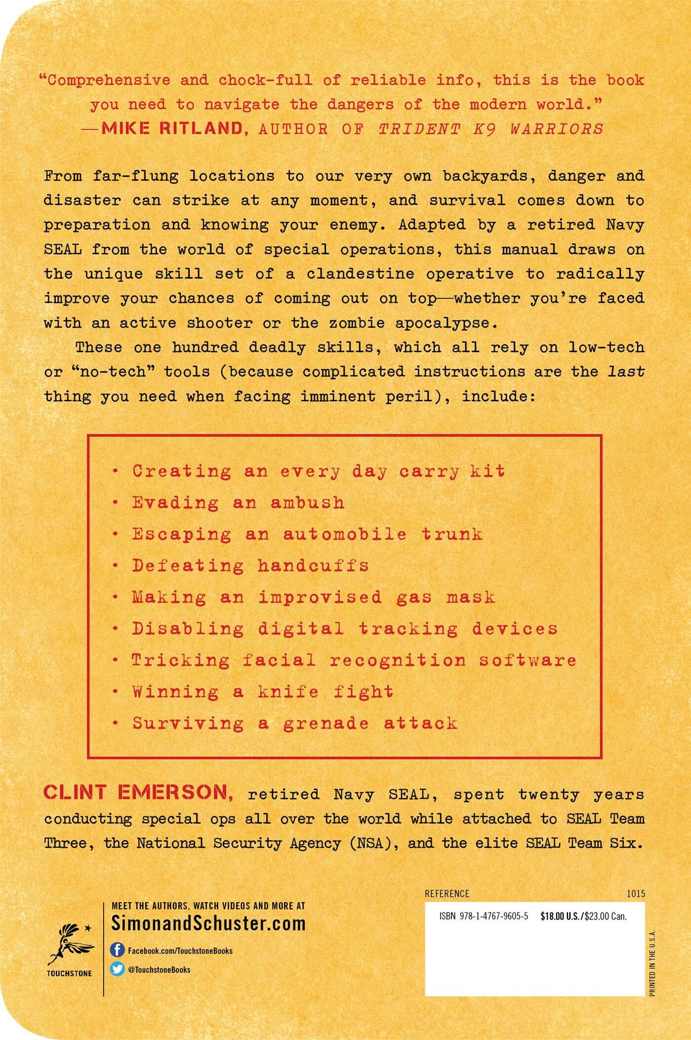100 Deadly Skills / 100 Deadly Skills achterkant