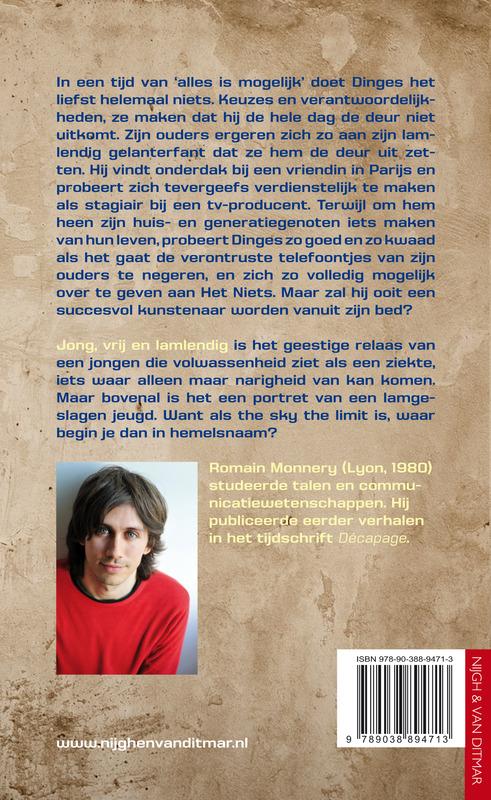 Jong, vrij en lamlendig achterkant