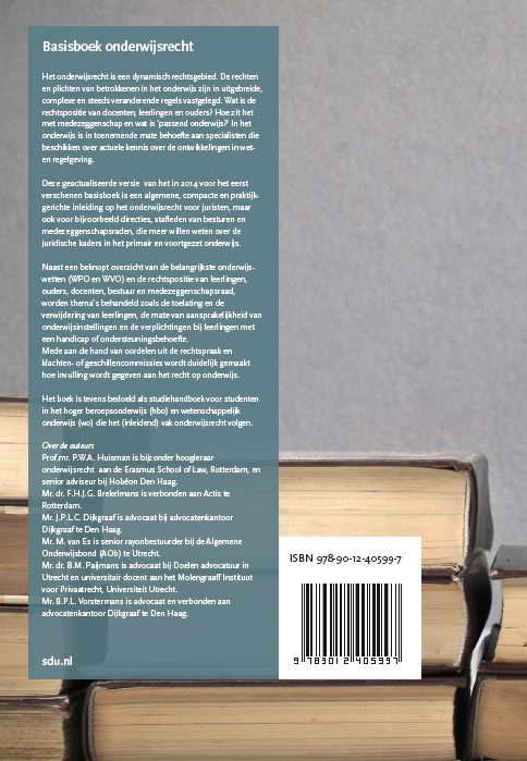 Basisboek Onderwijsrecht. Editie 2020 achterkant