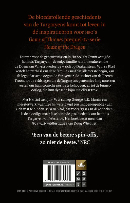 De wereld van het lied van ijs en vuur 1 - Vuur en Bloed 1 - De Opkomst van het Huis Targaryen (tie-in) achterkant