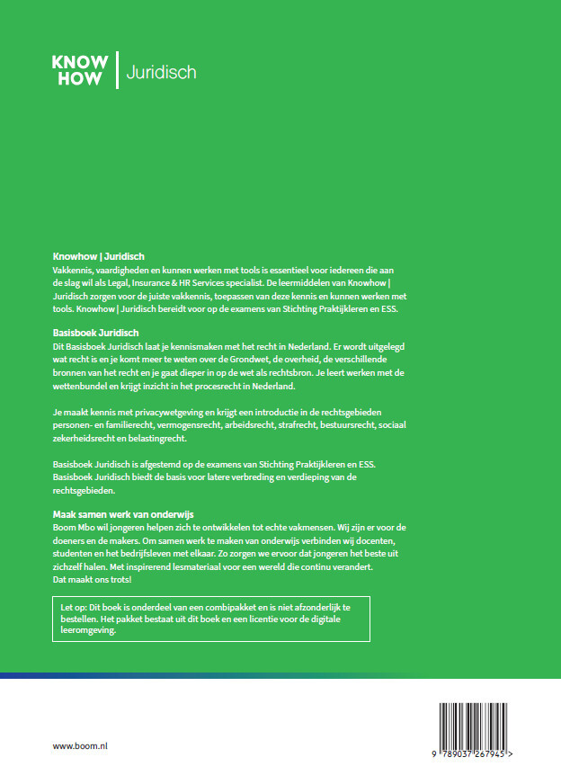 Basisboek Juridisch | versie 2025 | combipakket / Knowhow Juridisch achterkant