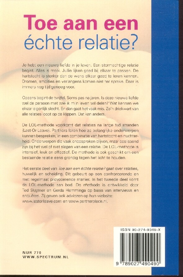 Toe aan een échte relatie? achterkant