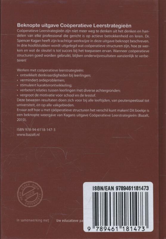 Cooperatieve leerstrategieen achterkant