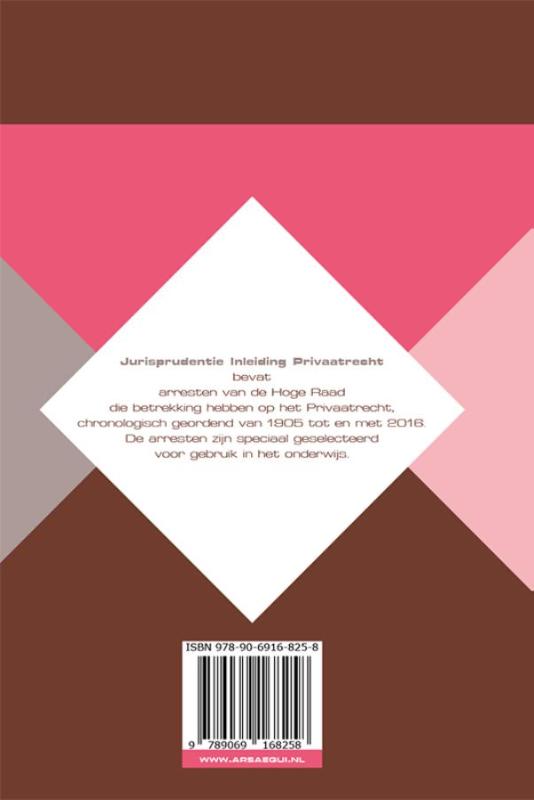 Jurisprudentie inleiding privaatrecht 1905-2016 / Ars Aequi Jurisprudentie Jurisprudentie inleiding privaatrecht 1905-2016 / Ars Aequi Jurisprudentie achterkant