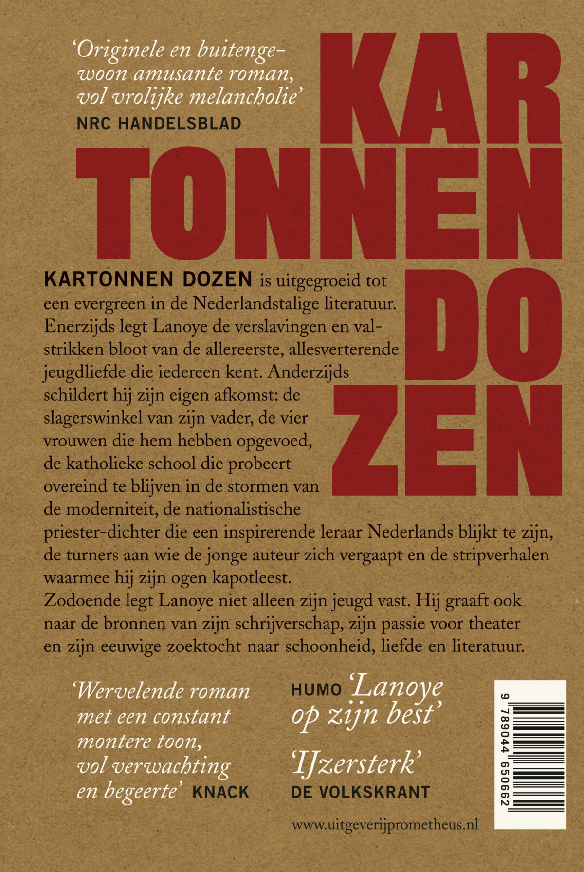 Kartonnen dozen achterkant