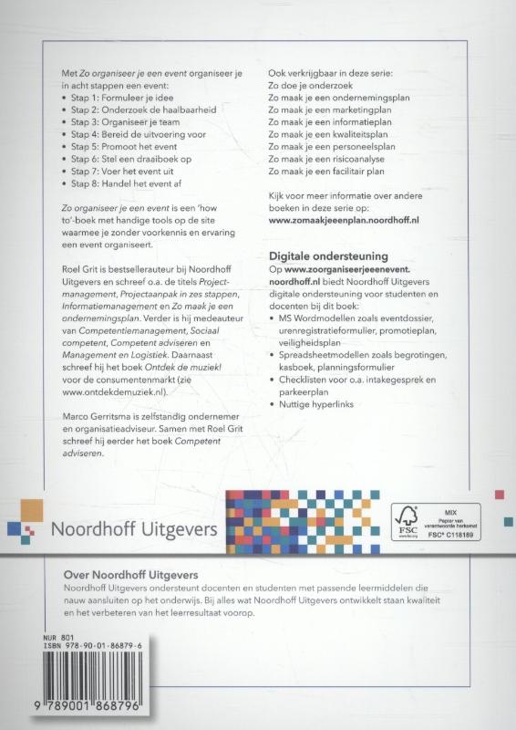 Zo organiseer je een event / Zo maak je plan Zo organiseer je een event / Zo maak je plan achterkant