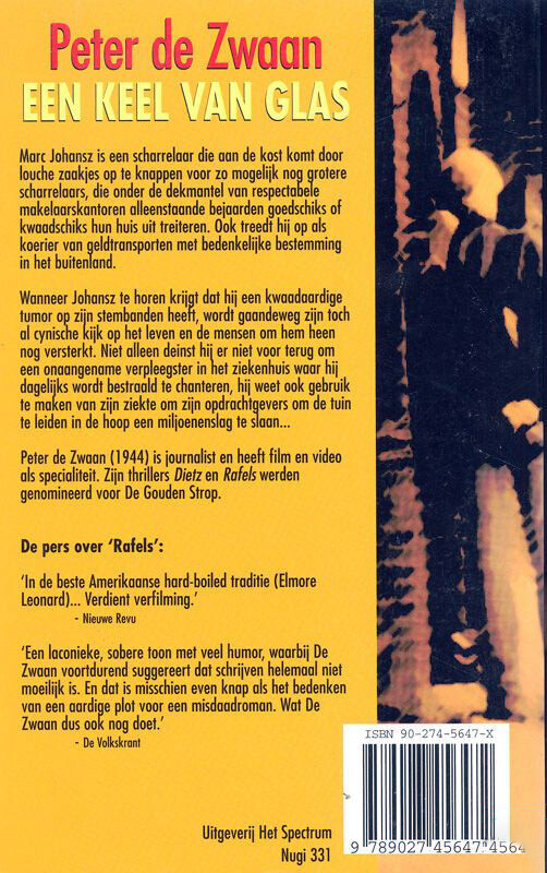 Een keel van glas achterkant