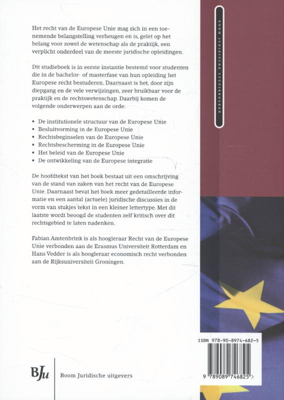 Boom Juridische studieboeken - Recht van de Europese Unie achterkant