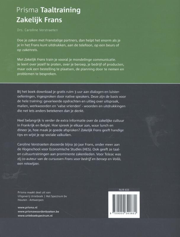 Zakelijk Frans / Prisma Taaltraining achterkant