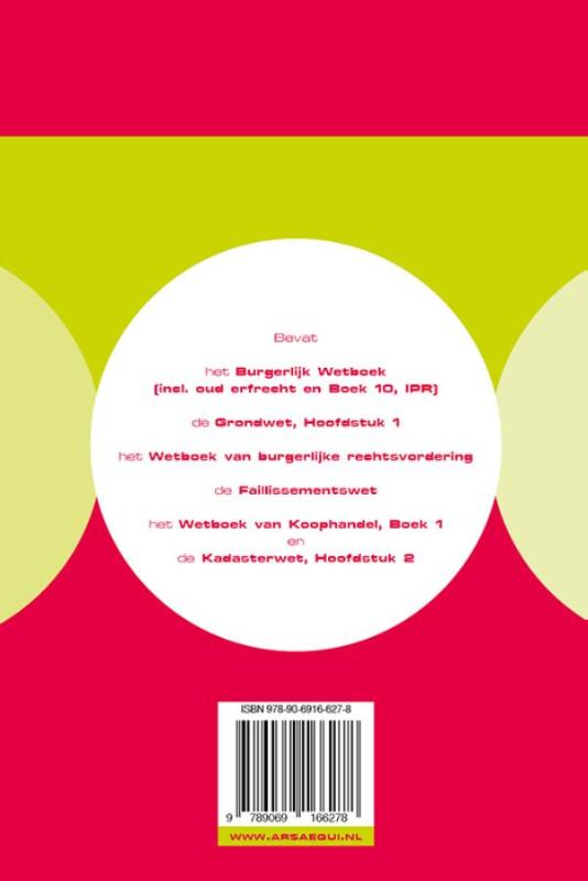 Burgerlijk recht / 2015/2016 / Ars Aequi Wetseditie achterkant
