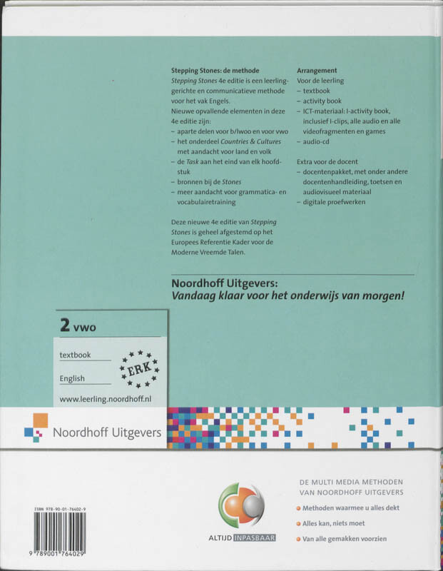 Stepping Stones 2 vwo Textbook achterkant