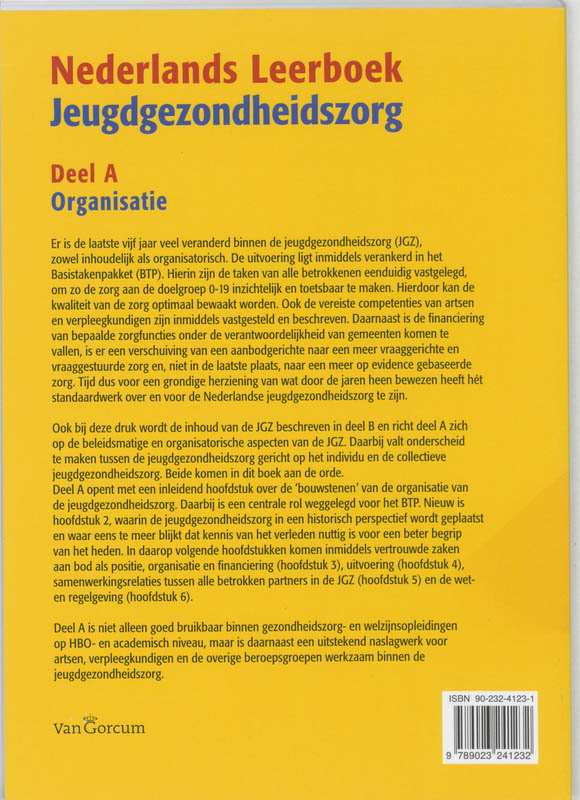 Nederlands Leerboek Jeugdzondheidszorg / A Organisatie / druk 6 achterkant