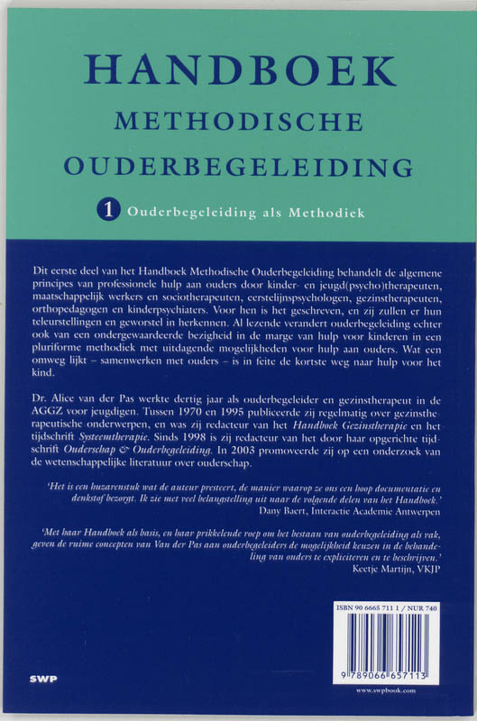 Handboek methodische ouderbegeleiding 1 - Handboek Methodische Ouderbegeleiding 1 Ouderbegeleiding als methodiek achterkant