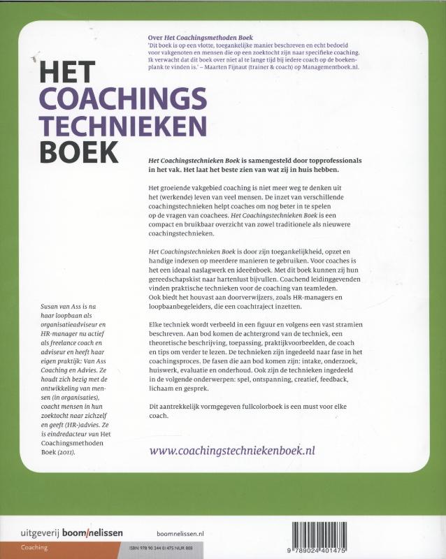 Het coachingstechnieken boek achterkant