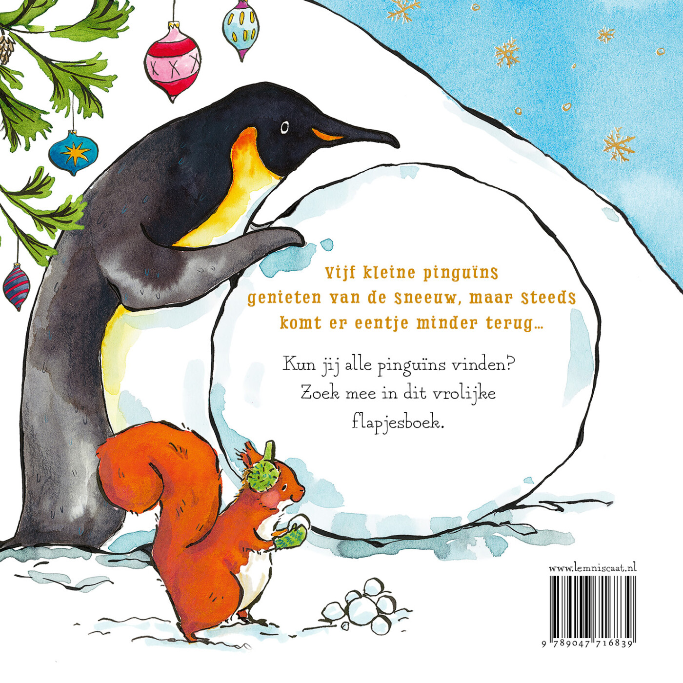 Vijf kleine pinguïns achterkant