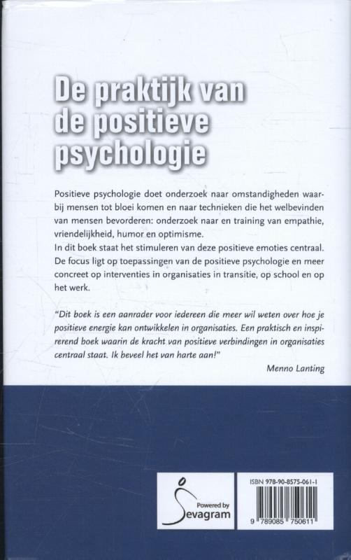De praktijk van de positieve psychologie achterkant