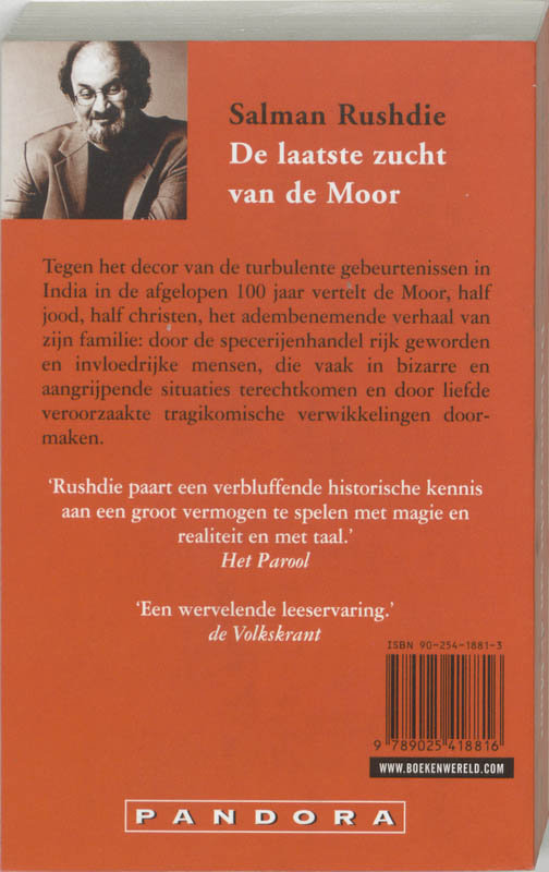 De laatste zucht van de Moor / Pandora pockets achterkant