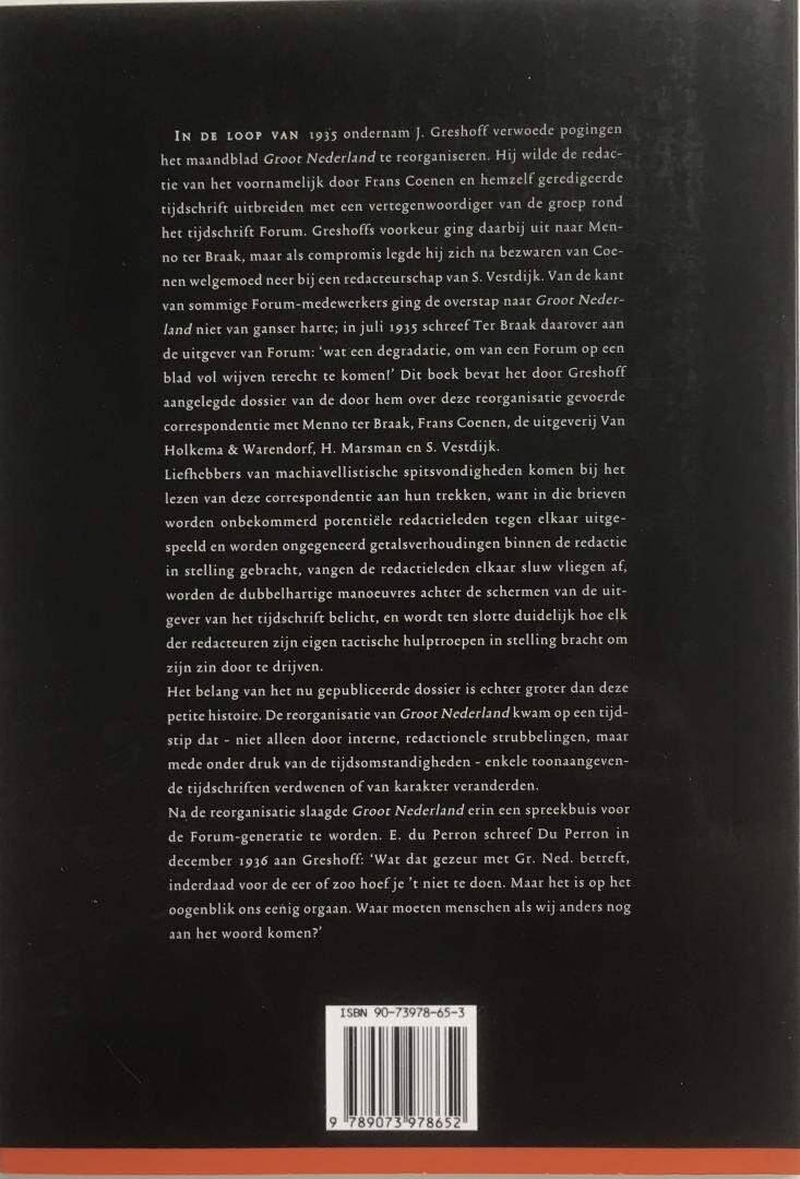 'Wat een degradatie, om van een forum op een blad vol wijven terecht te komen!' / Achter het Boek / 28 achterkant