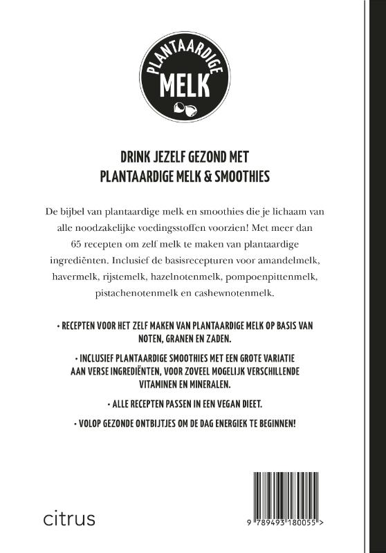 Plantaardige melk achterkant