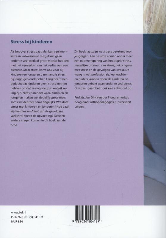 Stress bij kinderen achterkant