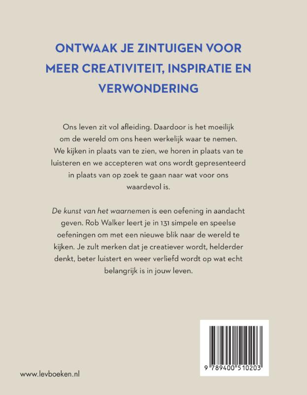 De kunst van het waarnemen De kunst van het waarnemen achterkant