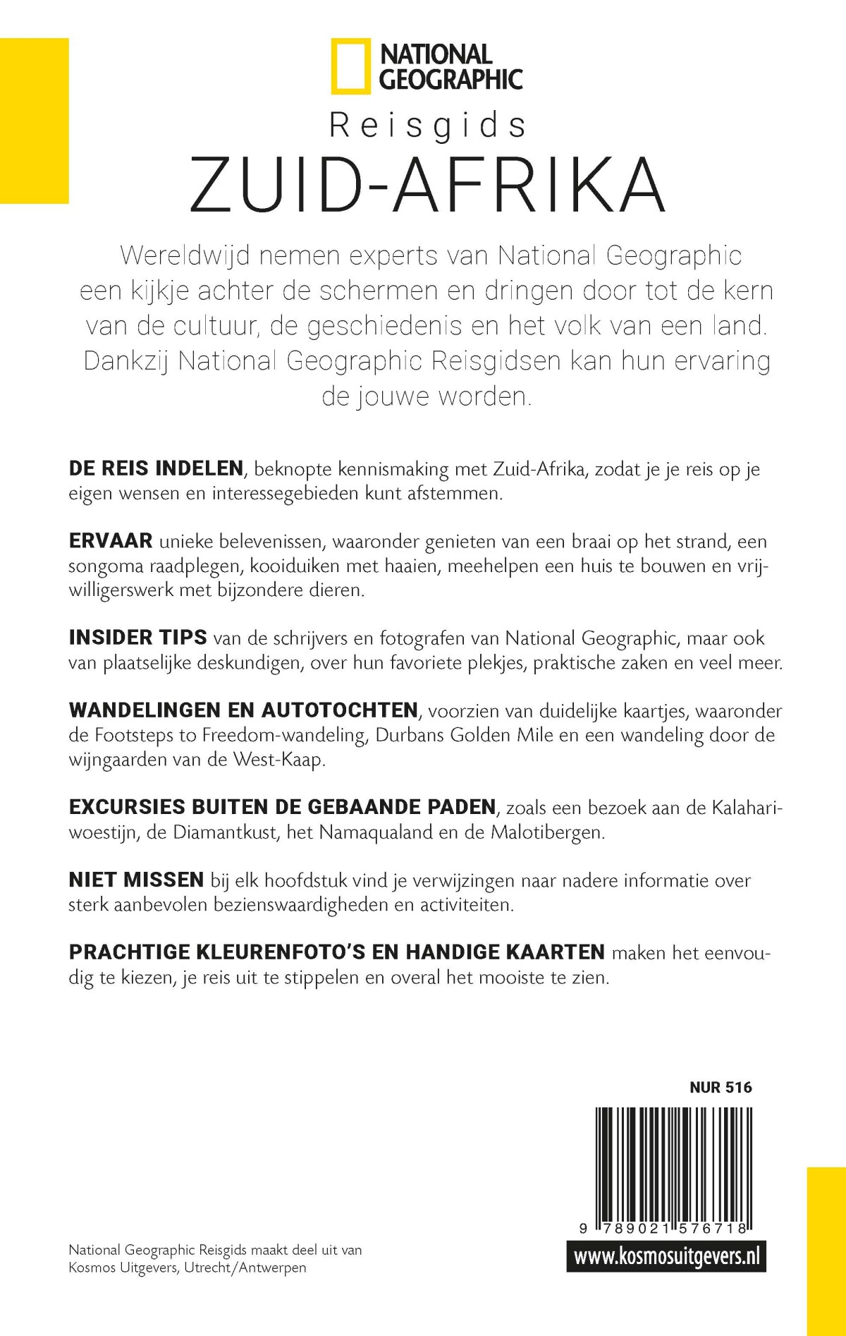 Zuid-Afrika / National Geographic Reisgids achterkant