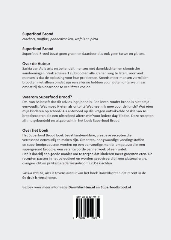 Superfood brood : voor een gezonde levensstijl achterkant
