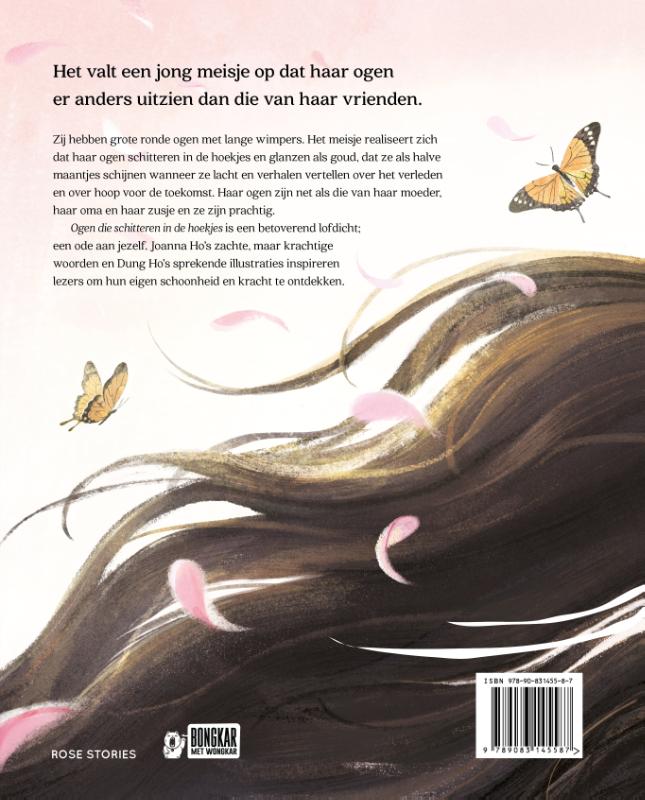 Ogen die schitteren in de hoekjes achterkant