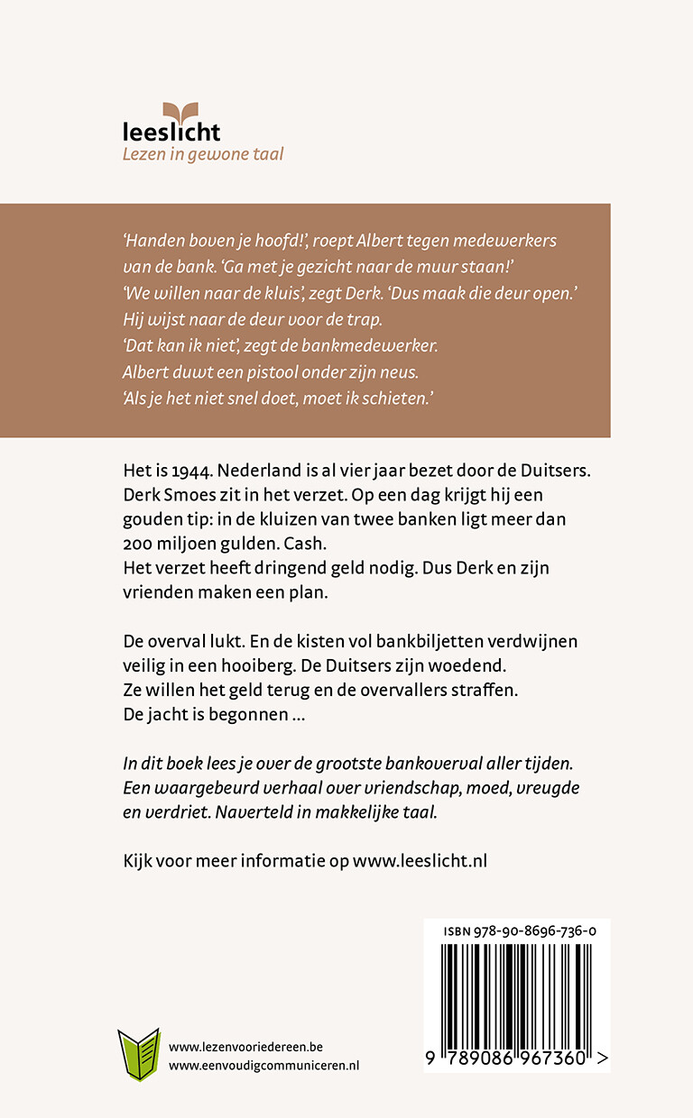 De grootste bankoverval aller tijden / Lezen voor iedereen achterkant