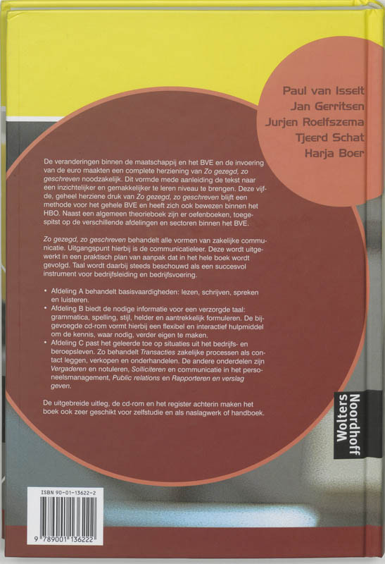 Zo Gezegd, Zo Geschreven / Theorieboek + Cd-Rom achterkant