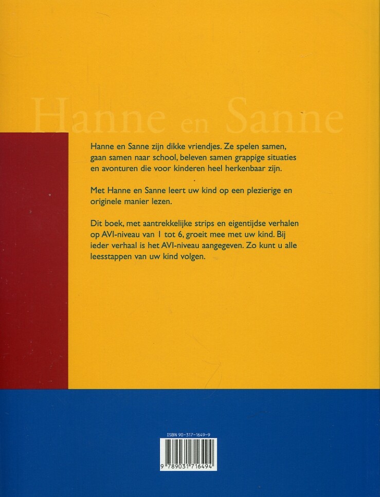 LEREN LEZEN MET HANNE EN SANNE (pb) achterkant