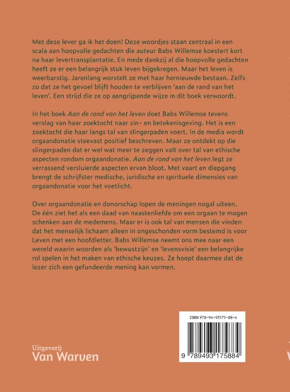 Aan de rand van het leven achterkant