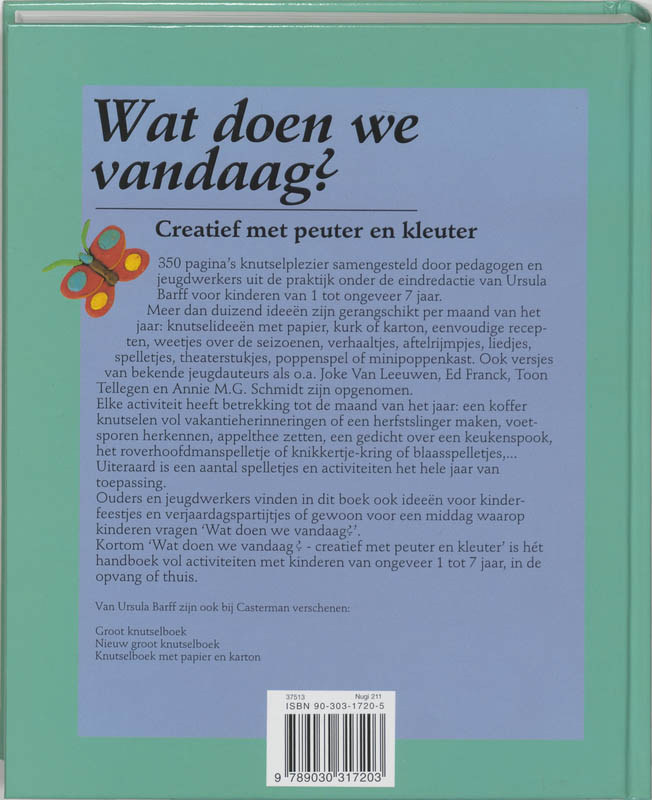 Wat doen we vandaag? / Pedagogische boeken / 1 achterkant