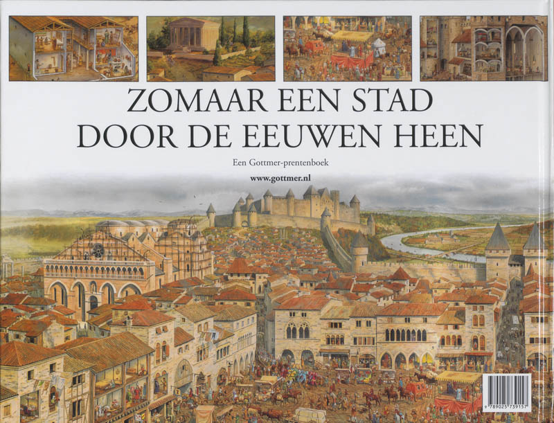 Zomaar een stad door de eeuwen heen / Gottmer-prentenboek achterkant
