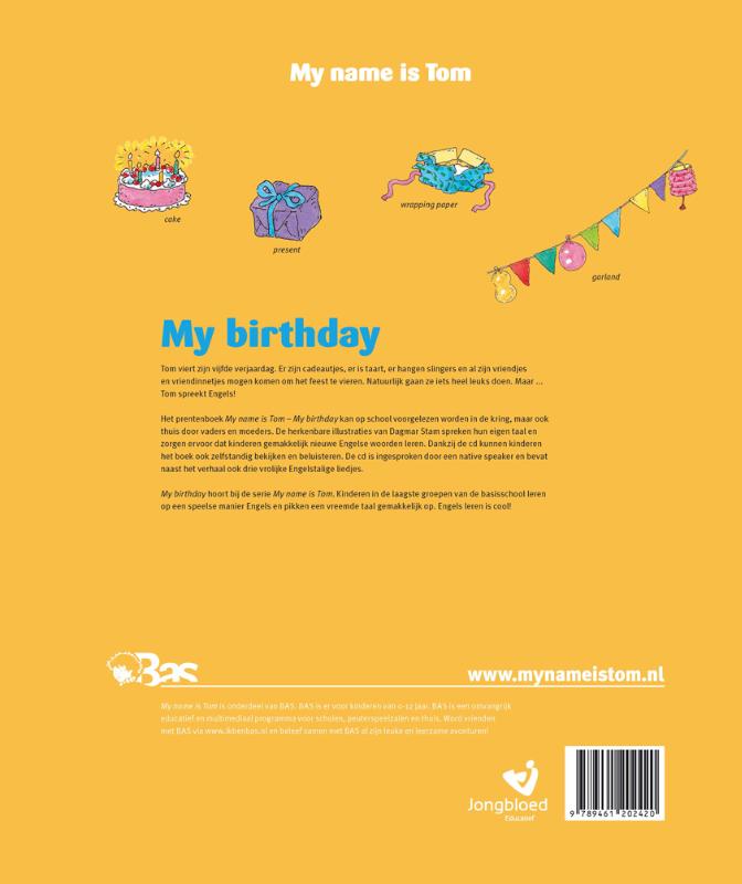 My birthday / My name is Tom achterkant