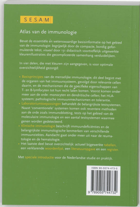 Sesam Atlas van de immunologie achterkant