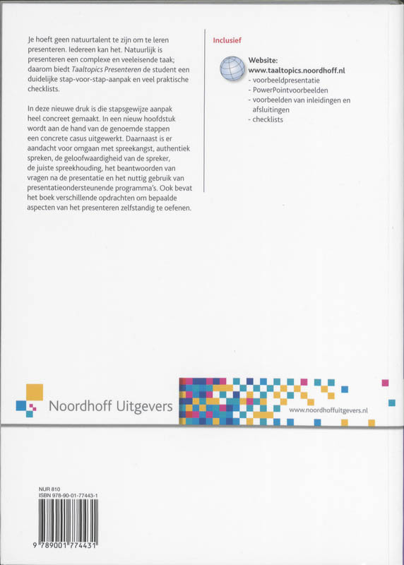 Presenteren / Taaltopics achterkant