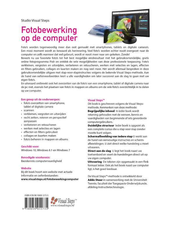 Fotobewerking op de computer achterkant