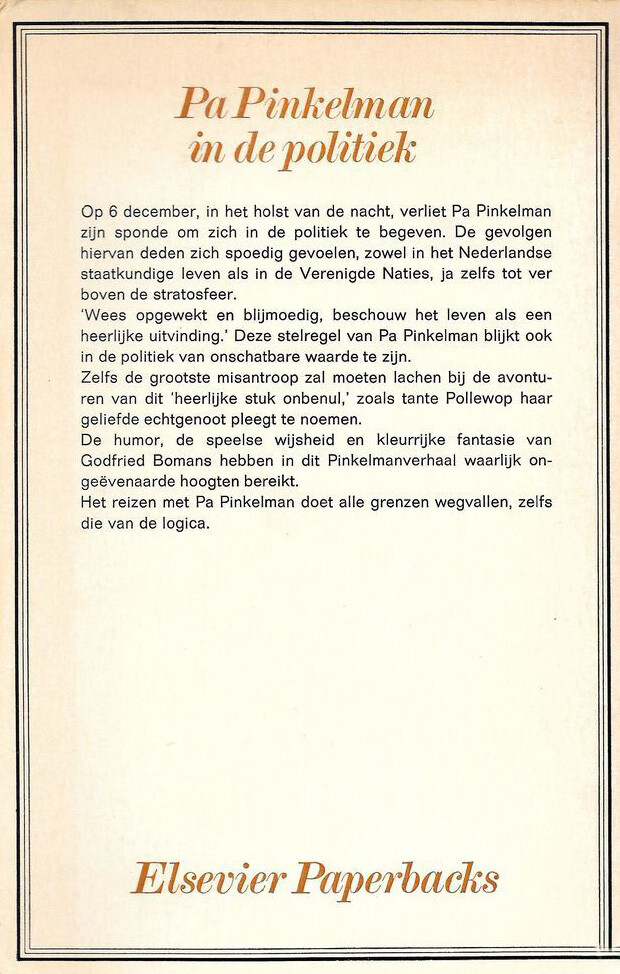 Pa pinkelman in de politiek achterkant