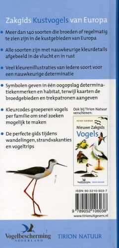 Tirion natuur Zakgids kustvogels van Europa / Tirion natuur achterkant