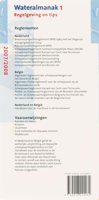 WATERALMANAK DEEL 1 2007/2008 WATERALMANAK DEEL 1 2007/2008 achterkant