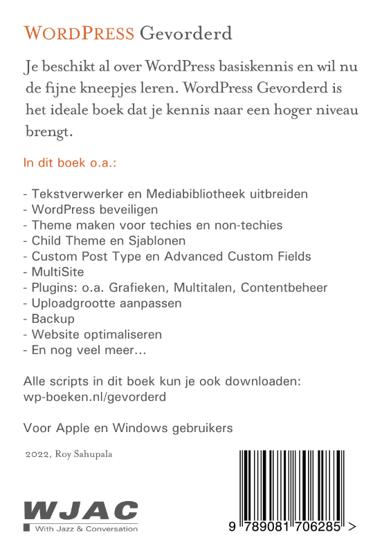 WordPress gevorderd achterkant
