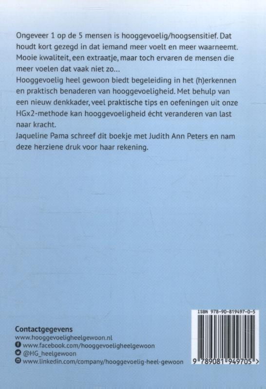Hooggevoelig heel gewoon / Kinderen en ouders achterkant