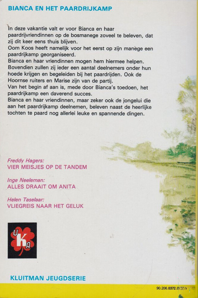 Bianca en het paardrijkamp / Kluitman jeugdserie / 372 achterkant