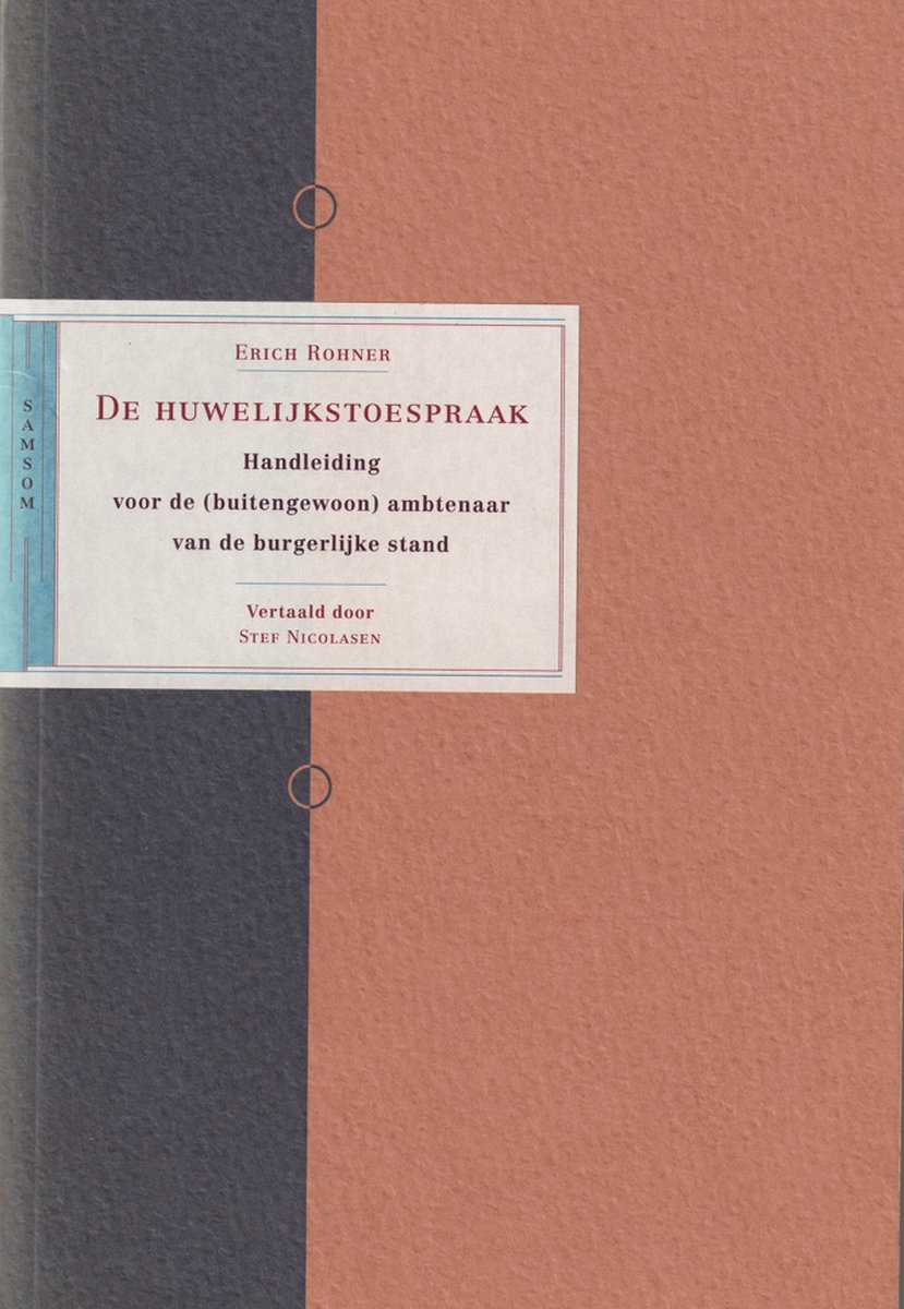 De huwelijkstoespraak